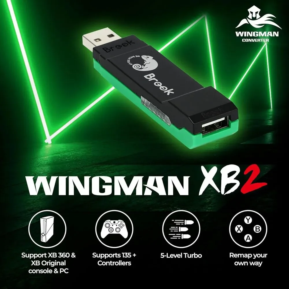 Brook Wingman XB 2 Converter w/ Keychain - Wireless Controller Adapter for XB360